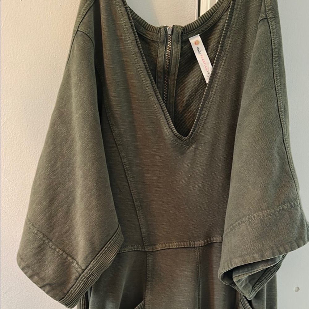 Olive Green V-Neck jumpsuit